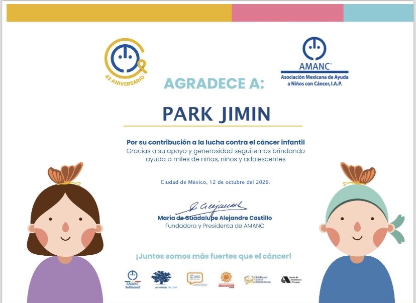 Jimin_Mexican's tweet photo. GRACIAS A TODAS Y CADA UNA DE LAS PERSONAS QUE APORTARON PARA ESTE PROYECTO 

SOLO PUDIMOS APOYAR A UNA CAUSA PERO LO HICIMOS DE CORAZÓN 

GRACIAS A FUNDACIÓN AMANC POR LA GRAN LABOR QUE HACEN 

HAPPY BIRTHDAY JIMIN
#HappyJiminDay #jimin #jiminday #jimtober

@Jimin_Mexican #jimin_mexican