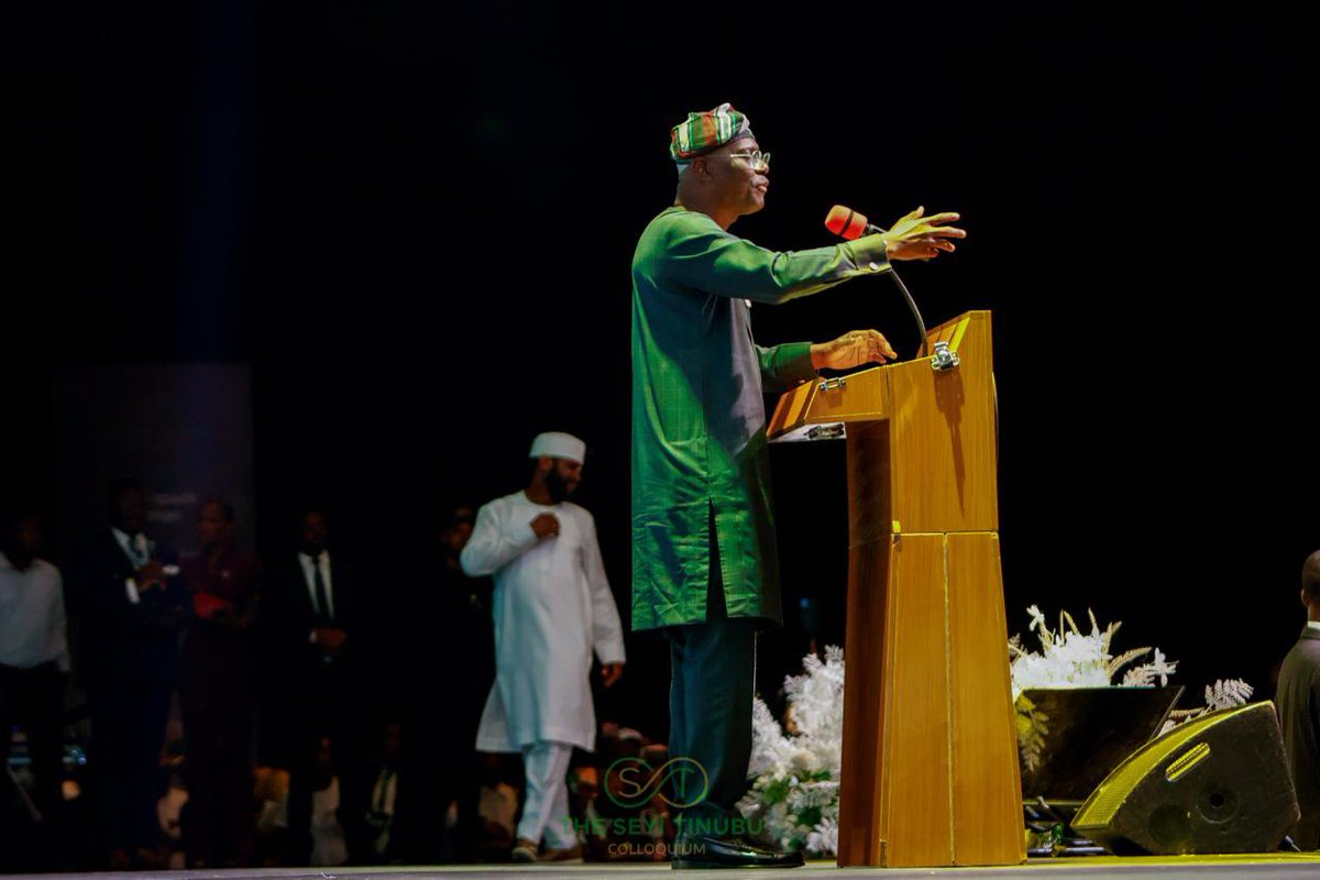 TheSTColloquium's tweet photo. Lagos State Governor, H.E. Babajide Sanwo-Olu, sharing insights on the importance of building a future where young people have the opportunity to thrive today at The Seyi Tinubu Colloquium. https://t.co/yjyi0vWOJ0