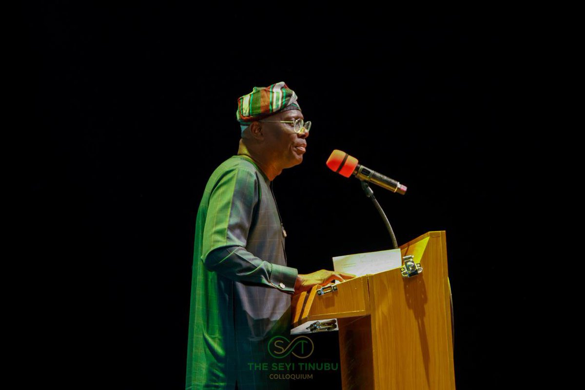 TheSTColloquium's tweet photo. Lagos State Governor, H.E. Babajide Sanwo-Olu, sharing insights on the importance of building a future where young people have the opportunity to thrive today at The Seyi Tinubu Colloquium. https://t.co/yjyi0vWOJ0