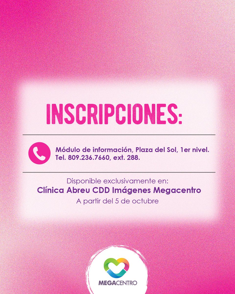 MegacentroRD's tweet photo. Muchas veces los mitos nos hacen posponer decisiones importantes sobre nuestra salud.

Este mes de octubre, tómate un momento para agendar tu revisión. La prevención a tiempo hace la diferencia. 💗
Mito #1 

#Megacentro https://t.co/ZfXLFi2jDl