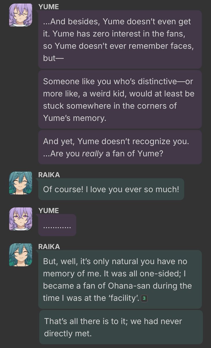 clockyhorse's tweet photo. Aghghg the moment Raika fell for Yume… she was his escape from the pain of the facility ☹️☹️ My RaiYume ☹️☹️ https://t.co/2bmwKrgF6c