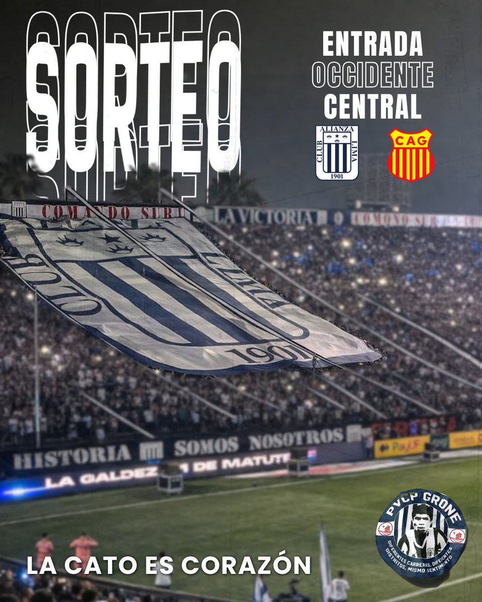 PucpGrone's tweet photo. 🟦⬜️ SORTEO OCCIDENTE CENTRAL🟦⬜️ - Alianza Lima 🆚Grau

Requisitos:
☑️ Dar like y RT a esta publicacion
☑️ Seguir la cuenta @PucpGrone 
☑️ Poner tu pronostico del partido

“La Católica es corazón” https://t.co/4CJWrCuFBH