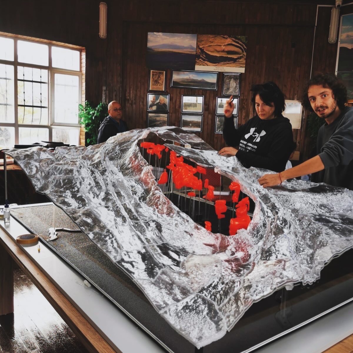 noahsarkscans's tweet photo. A 3d scale model of the Ark as it currently rests has been completed! This model was built using the GPR Data taken at the site. 

A huge thank you to Field Tech for helping us build out this very important 3D display. https://t.co/j9ld5MHQh7