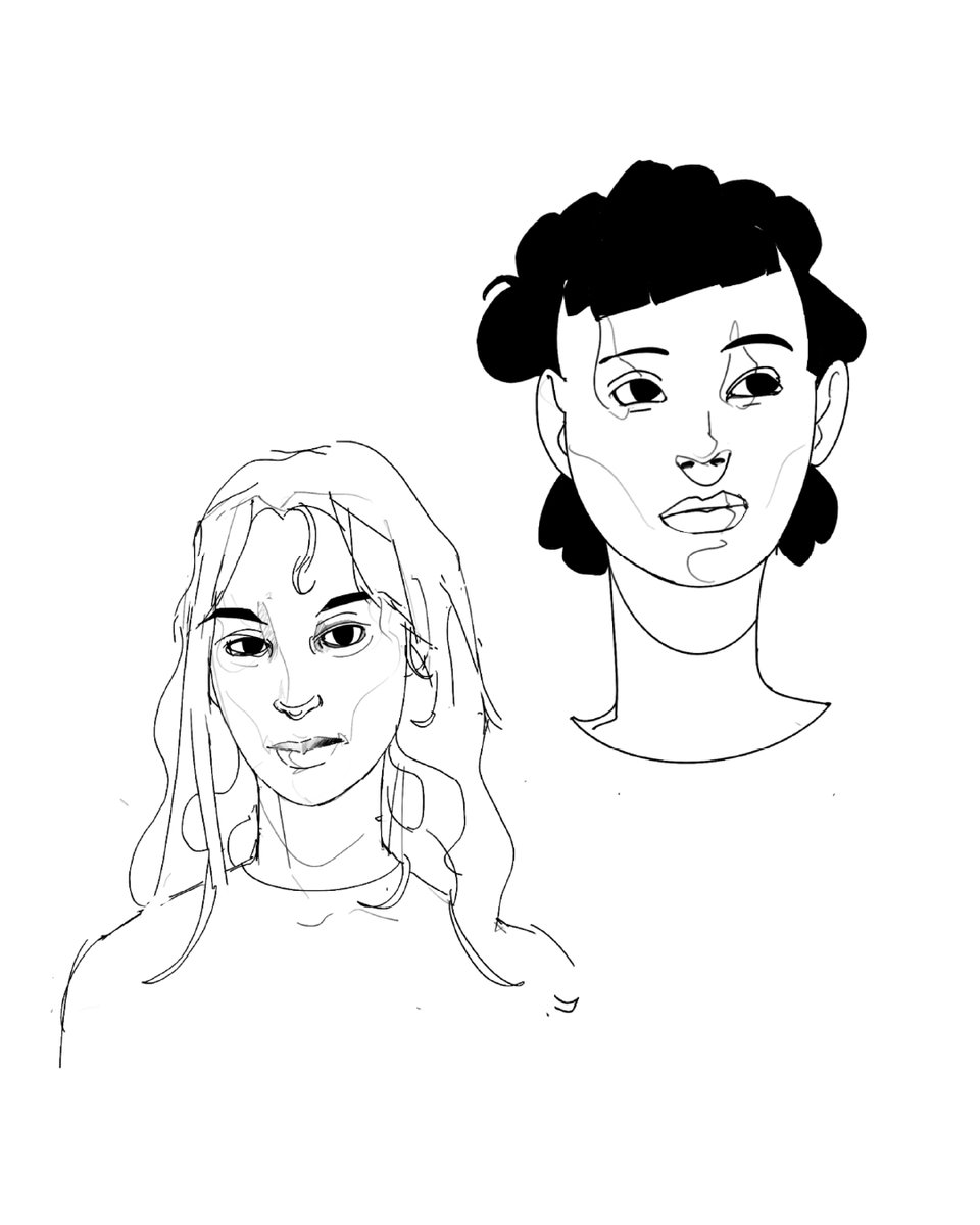 artneew's tweet photo. Recent #portrait ideation with emphasis on shaping my personal style. Also a good #lineart workout! #artmoots https://t.co/ZBtxQnXKFD