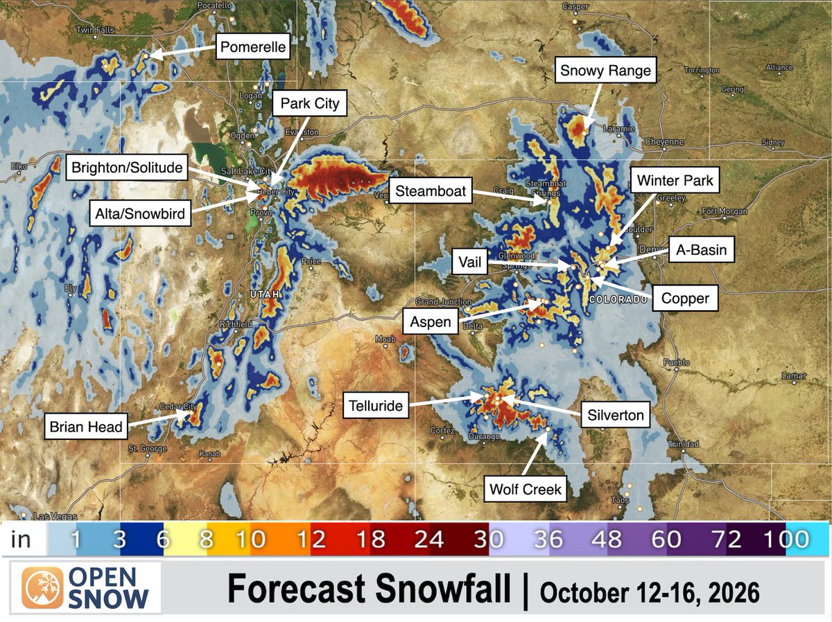 OpenSnow's tweet photo. The first snow for many areas across the West. https://t.co/K6e4pvkccP
