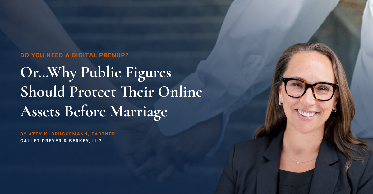 GDB_Law's tweet photo. Does your prenup cover your Instagram?
For creators, athletes, & public figures, digital assets can be worth millions in divorce.
Atty K. Bruggemann explains the 5 digital exposures your prenup may be missing here: https://t.co/yG3dDtMooh
#Prenup #DigitalAssets https://t.co/QeleZpbPF3