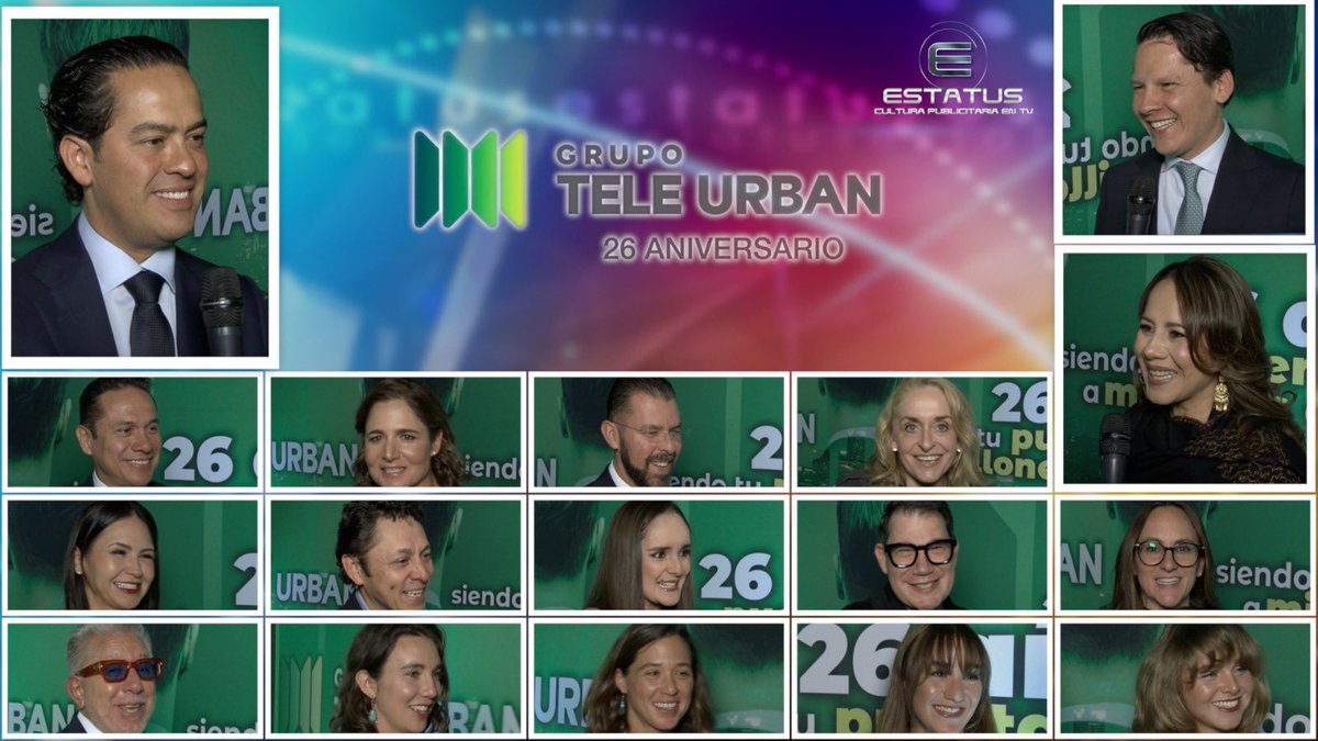 ESTATUSTV's tweet photo. Los esperamos mañana en @ESTATUSTV por @MiCanal5 con Los 26 Años del @Grupo_TeleUrban @jcasturiano @pedro_asturiano @carmenasturiano @varu28 @AndersonBarbara @LorenaOchoaR @garybdezh @promoespacio @CisaMX @HumanConditionM @OMD_Mexico @virialvarezmx @analucia_val @ClaudioFloresT https://t.co/NJyGi9jDSt