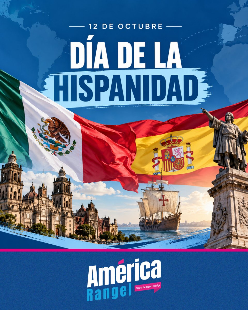 AmerangelLorenz's tweet photo. Hoy es 12 de octubre, Día de la Hispanidad, y a la izquierda radical le arde. 

Llevan años queriendo convencernos de que debemos odiar nuestro origen.

Pero sin el encuentro de 1492 no habría México. Ni nuestra cultura, ni nuestra lengua, ni nuestra fe, ni nuestra gastronomía, ni nuestro arte. 

Todo lo que somos nació de esa mezcla y borrarla es borrarnos a nosotros mismos. 

Abracemos de dónde venimos y celebremos esta fecha como el día que dio vida a lo que hoy somos.

¡Orgullosamente mexicanos. Orgullosamente mestizos. Orgullosamente hispanos! 🇲🇽🇪🇸

#DíaDeLaHispanidad
