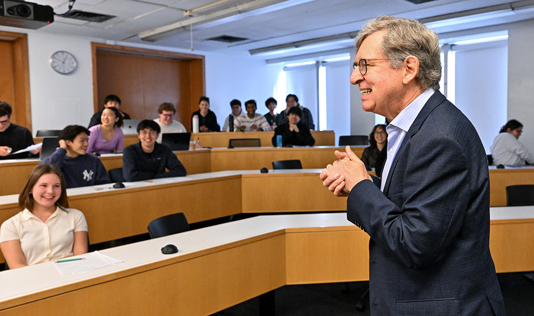 Columbia's tweet photo. What do you do after winning the @NobelPrize? If you're Columbia Professor Michael Woodford, newly named a Nobel laureate in Economic Sciences, you head to Uris Hall and give your students an exam. Woodford entered the classroom to cheers and applause from the students in his course “Cognitive Mechanisms and Economic Behavior.”

“It's just a staggering piece of news,” Woodford said of receiving the honor. He is the 16th Columbian to receive this prize in economics, and the University's 89th Nobel laureate.

Hear more from Woodford about the award: https://t.co/fvqtEQakBh

📹 Columbia University
📷 Diane Bondareff/Columbia University