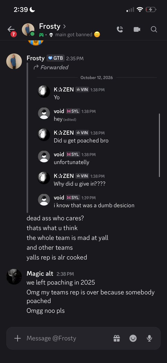 realceomagicc's tweet photo. guys I poachd now my teams rep is ruined and I’ll never be able to join a team again 🤣🤣🤣

I thought we left ts in 2025 ig this is another day in esports https://t.co/3QMsKxy7Zb