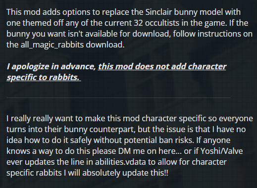 bearwithkay's tweet photo. @Gddvvy you can't at this time, it should cycle between them if you have them all downloaded. there's something preventing them from being able to mod it in to be character specific! https://t.co/JzDeJIIJEW