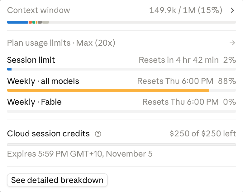 Tongesy's tweet photo. Smashed my Claude usage early... ready for OpenAI to drop a new model. https://t.co/Zlvv0fxwEO