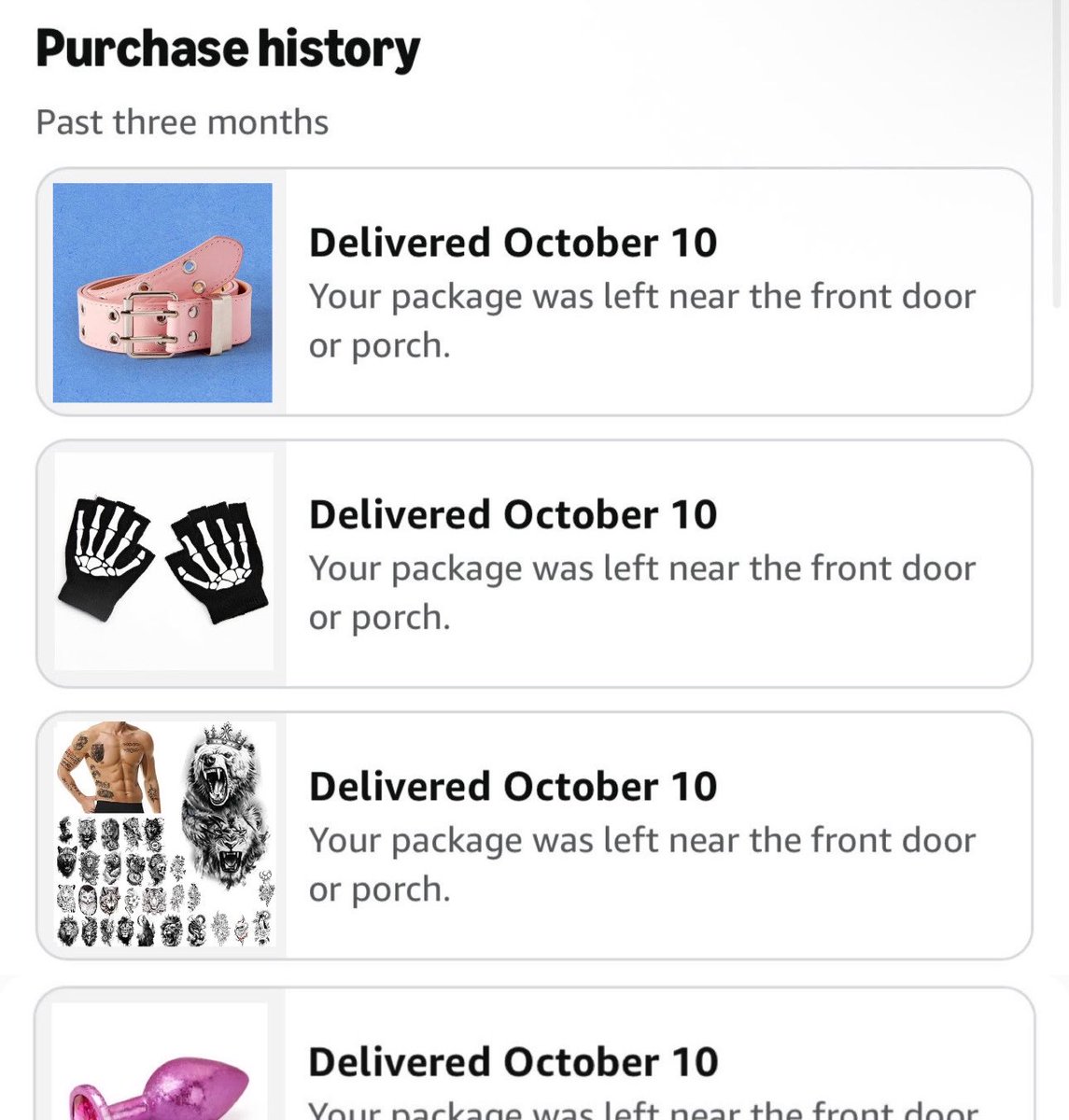 ieropup's tweet photo. hope whoever stole my amazon package was also planning to be frank iero for halloween https://t.co/rY9f3QddHv