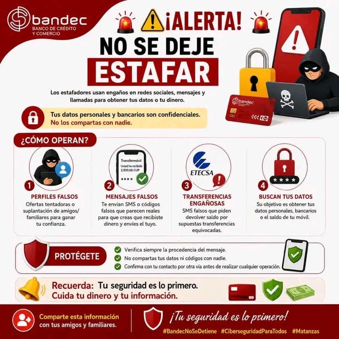 IGMARTINEZ3's tweet photo. Comparta esta información con amigos y familiares,no se deje estafar. #EtecsaConCuba #Mayabeque https://t.co/QCotgxKPeX