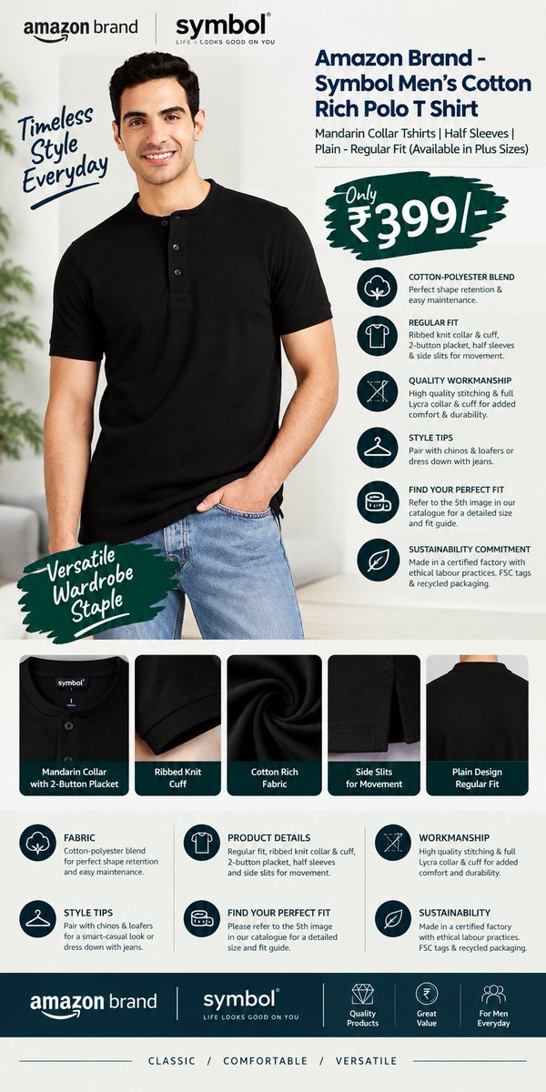 Yourmhmstore's tweet photo. ๐MHM Store โ Bringing you amazing online deals every day!
๐๏ธMenโs Cotton Rich Mandarin Collar Polo T-Shirt Regular Fit
๐ฐPrice: โน399/-
๐Buy Now: https://t.co/TqHnydfRdd
#flipkart #onlineshopping #amazon #myntra #meesho #mentshirts #mhmstore #ShoppingOnline #limiteddeal https://t.co/NrD3fGEiVI