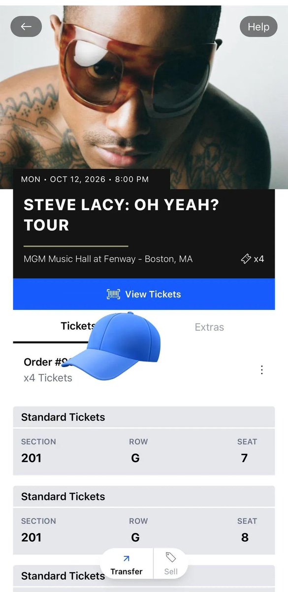 Alvarez_7890's tweet photo. WTS: 4 Steve Lacy – OH YEAH? TOUR Tickets

Selling 4 tickets for Steve Lacy’s OH YEAH? TOUR today, Oct 12, at 8 PM at MGM Music Hall at Fenway, Boston.

* Seats: Section 201, Row G — 4 tickets together
* Price: $100 each
* Transfer:Ticketmaster
#ohyeah #stevelacy #wts #boston https://t.co/BZhTktGNYz