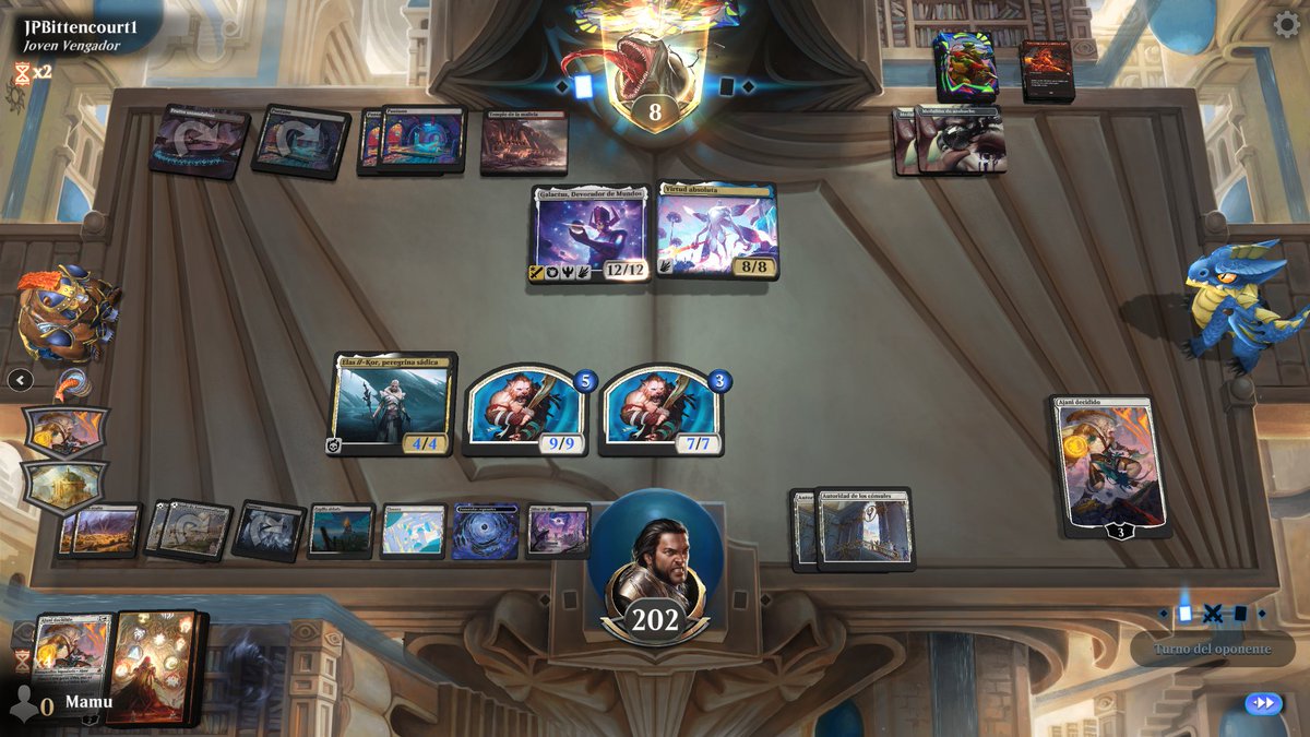 manuelbacallado's tweet photo. Creo que ha sido una de las mejores partidas y más divertidas en todos los años que llevo en Magic y en @MTG_Arena 🤯 https://t.co/q5vZjUUt4E