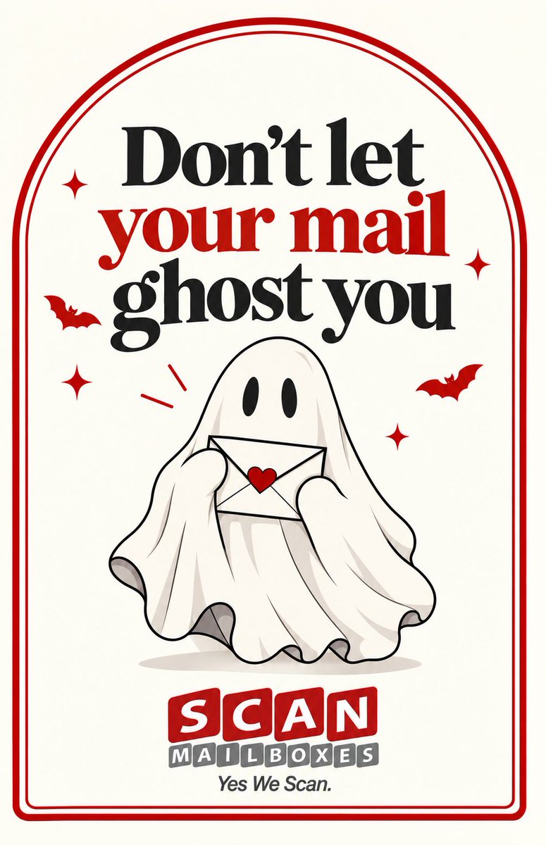 scanmailboxes's tweet photo. Don't let your mail ghost you! Visit https://t.co/O6Lp8JDh3F to get started! https://t.co/xIayXyoYqB