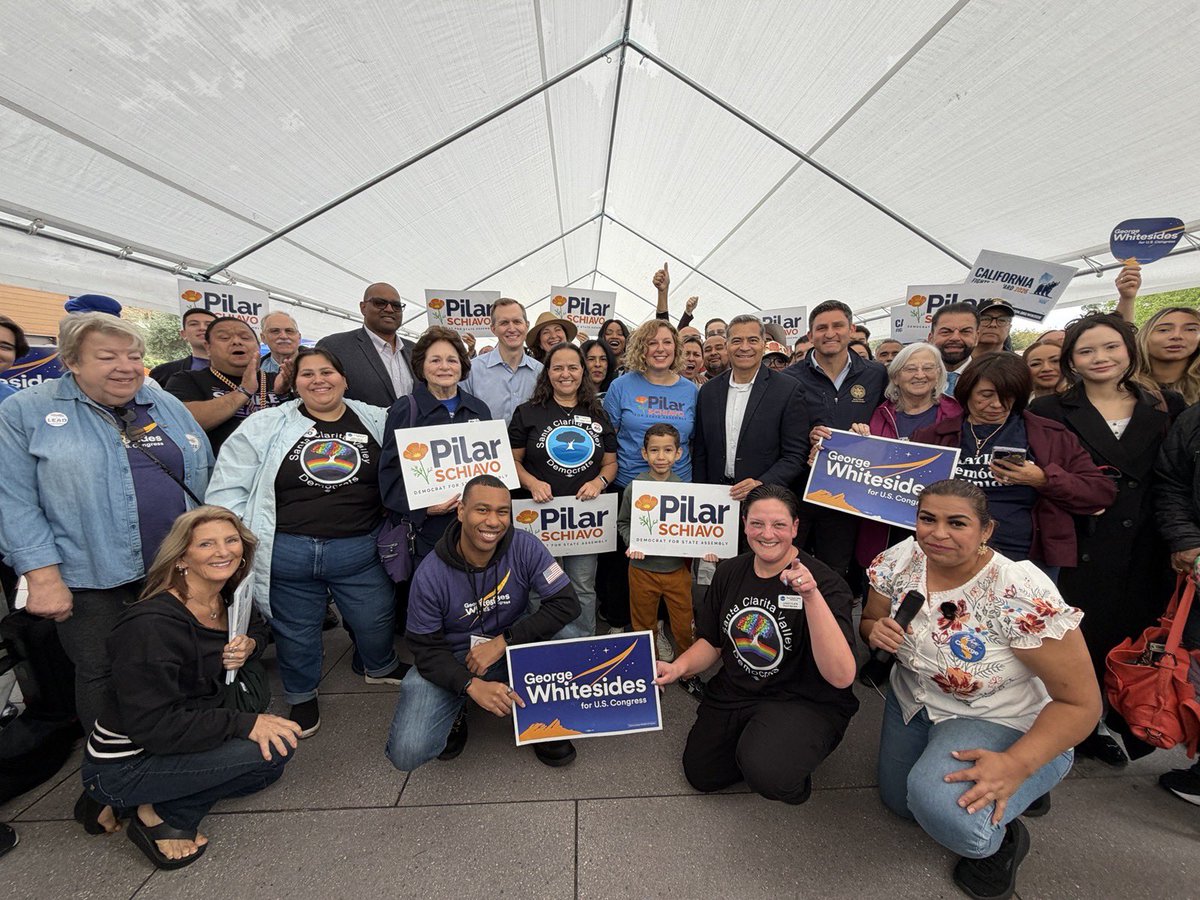 gtwhitesides's tweet photo. I was proud to join our future Governor Xavier Becerra, Asm. Pilar Schiavo, and Asm. Jesse Gabriel — as well as leaders from across our district — for a rally in Santa Clarita!

Thank you to everyone who came out, shared what matters to them, and is working to build a stronger future for California. I’ll keep fighting to deliver results for the Antelope, Santa Clarita, and San Fernando Valleys.

Ballots are out, so make a plan to vote and return your ballot before Election Day, November 3rd!