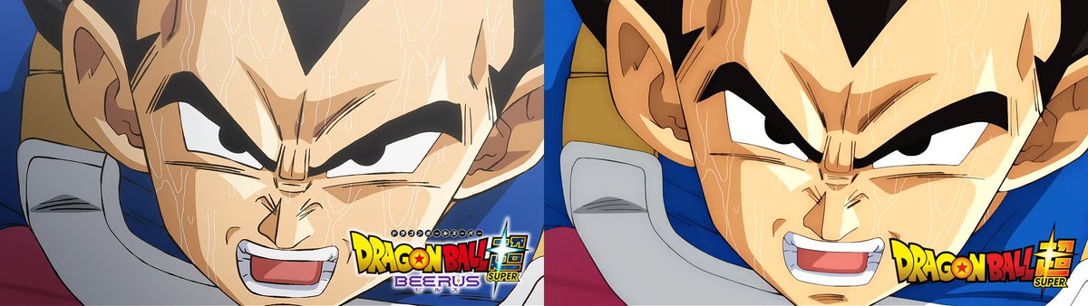 ElOscarGameArt's tweet photo. Gracias a Dios se fueron esos colores chillones, se hacia muy difícil de ver el Super original. Ademas que muchas de las escenas redelineadas suelen tener cambios en el fondo o cambio de posicion. 

#dragonball #dragonballsuperbeerus #dragonballsuper #dragonball #goku #berrus https://t.co/BoT6MkLInP