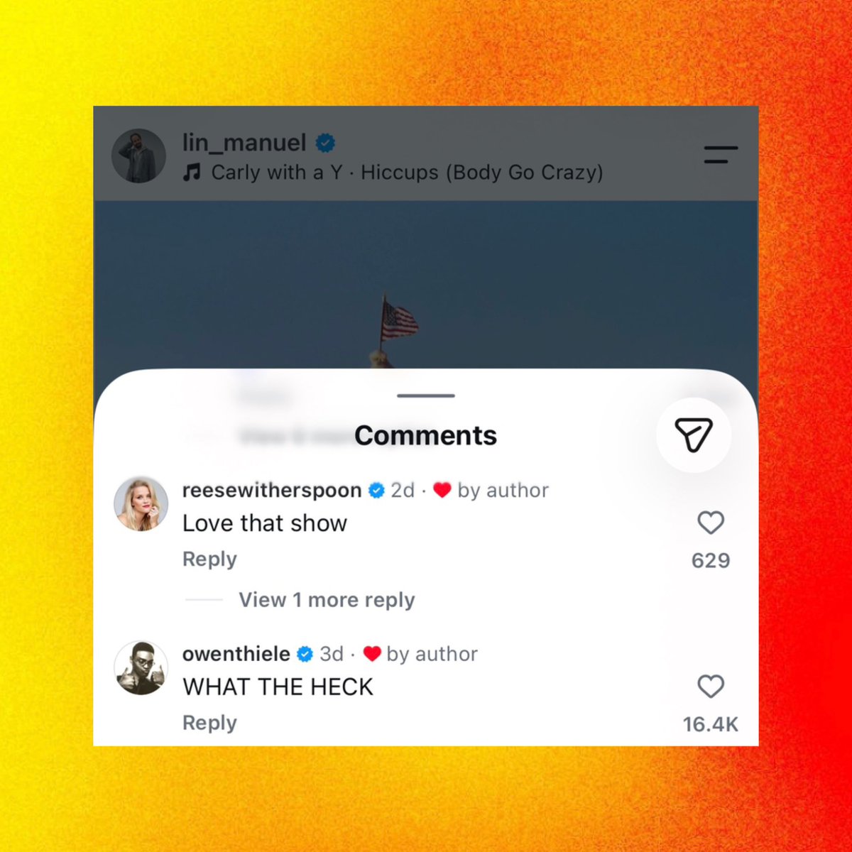 PopCrave's tweet photo. Lin-Manuel Miranda &amp; Reese Witherspoon praise FX’s ‘Adults’ on Instagram. https://t.co/XlL6DlUQ19