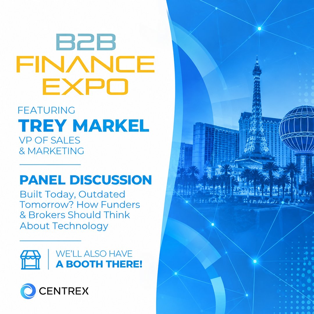 CentrexSoftware's tweet photo. The B2B Finance Expo is right around the corner, and we're excited to be part of the conversation shaping the future of business finance!

Will we see you in Vegas?

#Fintech #LendingTechnology #BusinessFinance https://t.co/RdhOn6HaZ6