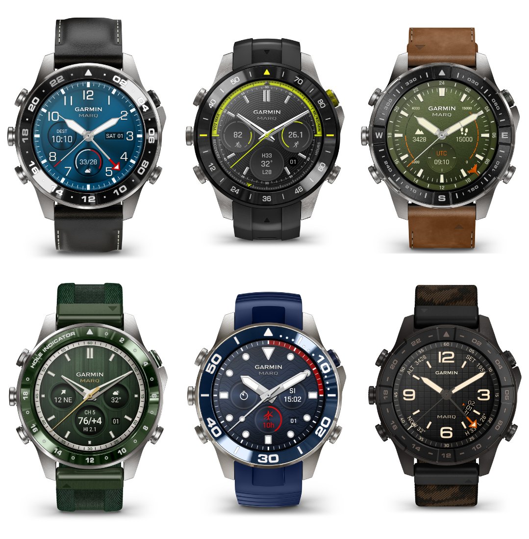 WatchTime's tweet photo. Garmin just gave its top-end smartwatch line a serious upgrade.

The third-generation Marq spans six models, including the new Diver, with Grade 5 titanium, larger displays, satellite communication, and specialized tools for sport and adventure.

https://t.co/R5CtCmboeq https://t.co/R1W1XIZ2fu