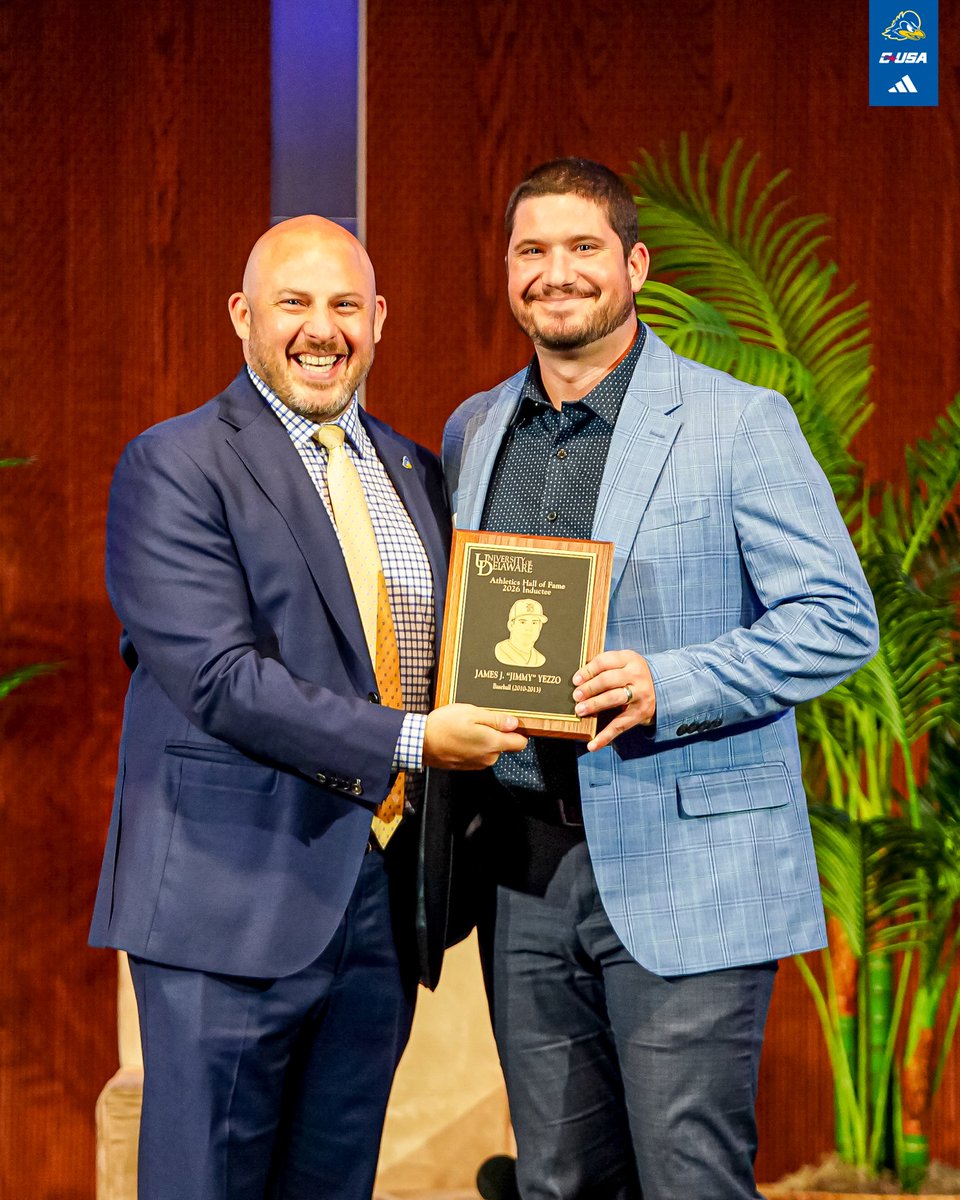 DelawareBASE's tweet photo. Congratulations to alums David Ferrell and Jimmy Yezzo on being inducted into the Delaware Athletics Hall of Fame! 🤝 https://t.co/XqKckMxxu0
