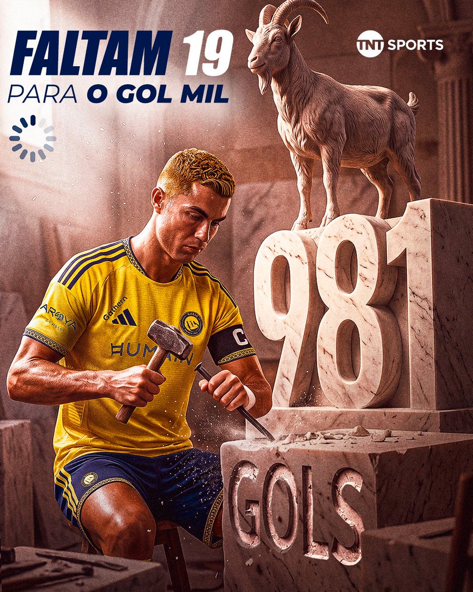 TNTSportsBR's tweet photo. GOOOOOOOOOOOL! 🇵🇹🤖 CRISTIANO RONALDOOOOOO! AGORA SÓ FALTAM 19... ELE É SIMPLESMENTE LENDÁRIO! O MILÉSIMO VEM AÍ NESSA PORR@! ⚽🔥

#MFM https://t.co/1JBx2YKHmf