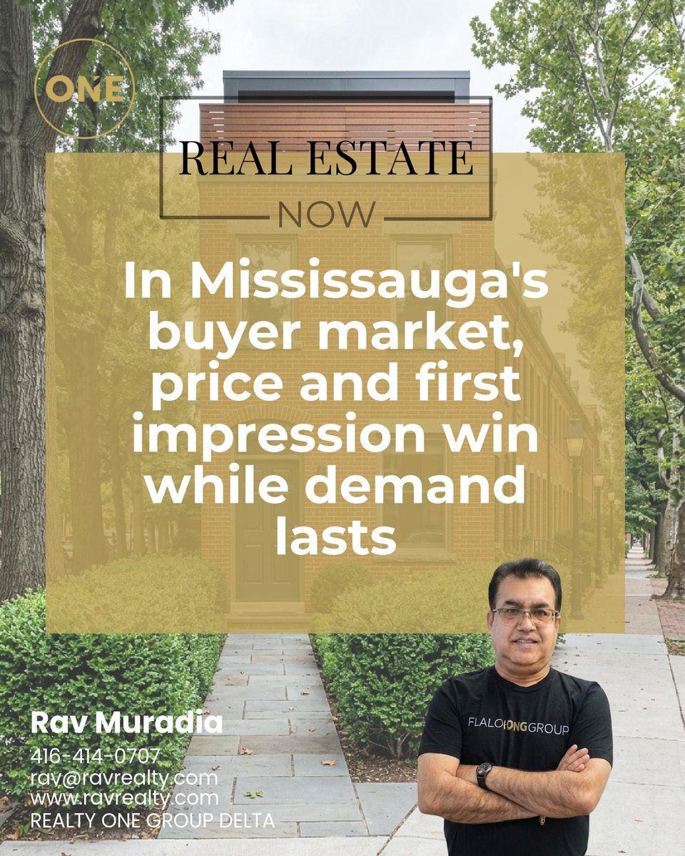 Ravrealty's tweet photo. In a buyer-leaning Mississauga market, a sharp price and strong first impression can set your listing apart while demand is still active.

Would you adjust your timing or strategy right now? https://t.co/G2M9QA2qNY