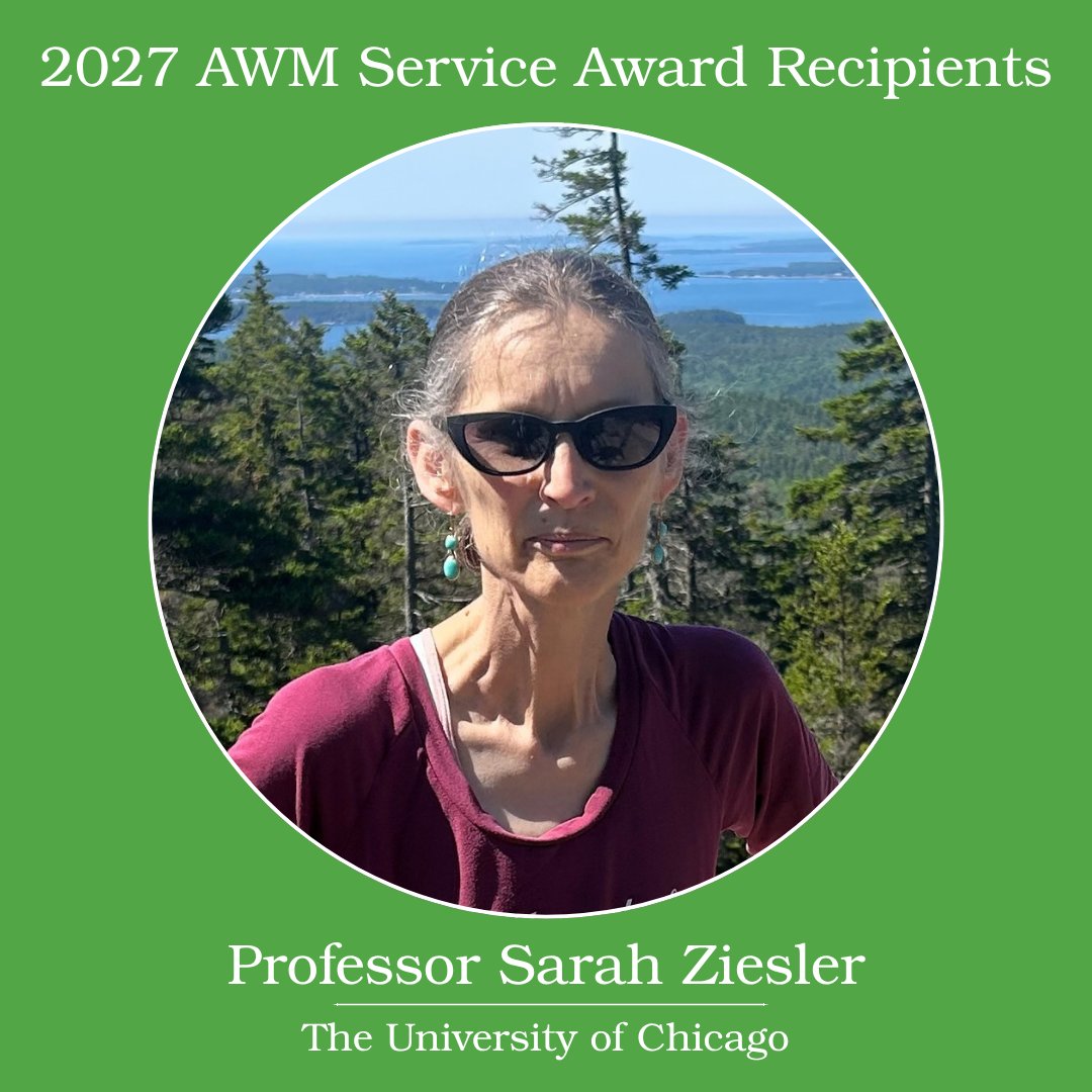 AWMmath's tweet photo. Please join AWM in congratulating the recipients of the 2027 AWM Service Awards!

✅ Dr. Shanise Walker, Clark Atlanta University @CAU

✅ Dr. Sarah Ziesler, The University of Chicago @UChicago

🔗 Read the full citation here:
https://t.co/jws4nfFcAx. 

#AWMMath #WomenInMath https://t.co/fe7q0MgDTT
