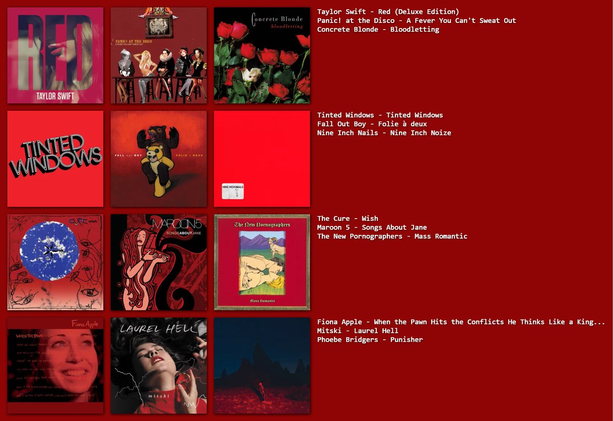 manicpix13's tweet photo. i got redddd!
i tried to stick to covers that were mostly red but this one was surprisingly difficult??? love all of these records tho

reply for a color :D https://t.co/8hEKr9lC5B