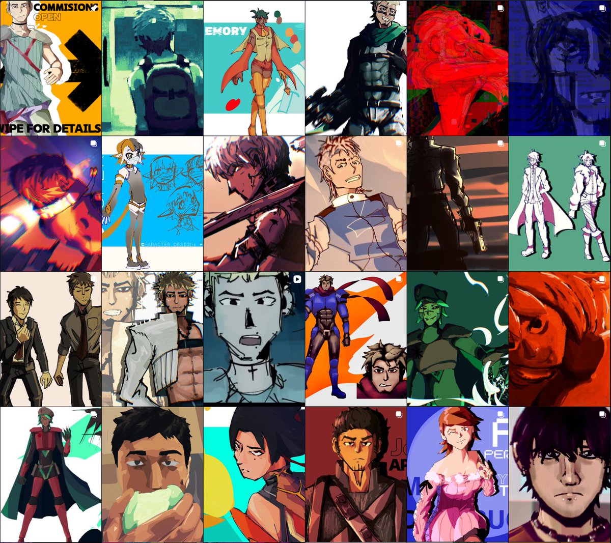 cheezeenchilada's tweet photo. have to wonder what emotions my art portrays, it's kinda trippy seeing everything on a grid like this https://t.co/GMNdeA3fGp