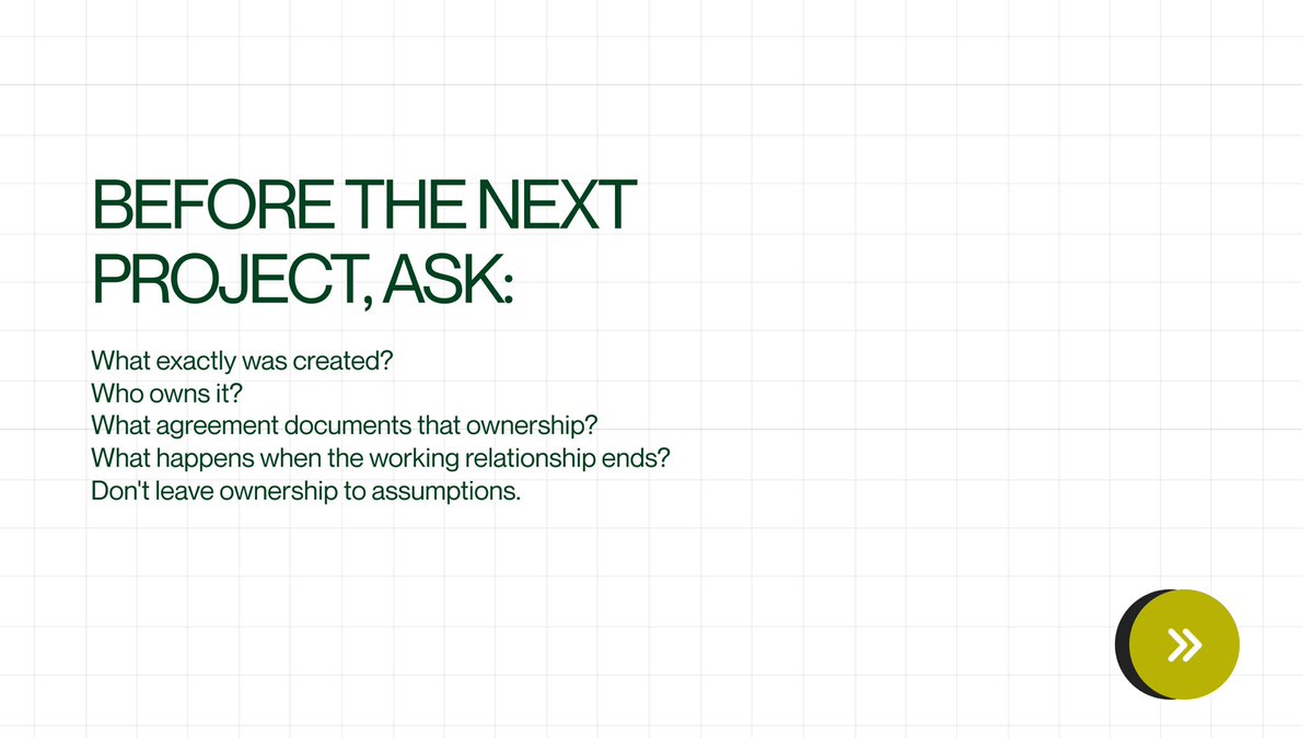 FGAjahAdvisory's tweet photo. You can pay for the work without automatically resolving every question about who owns the rights.

Before your next creative project, hire or partnership, clarify ownership and document the agreement.

Not sure where your business stands? DM F.G. Ajah Advisory. https://t.co/AEBOvZXpcA