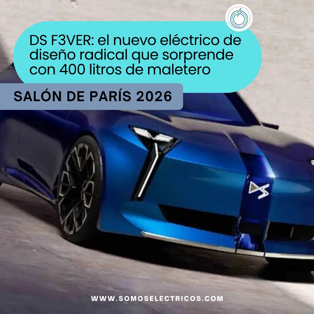 maselectricos's tweet photo. DS F3VER: el nuevo coche eléctrico de diseño radical que sorprende con 400 litros de maletero🧐
Todos los detalles en nuestra web: https://t.co/9bSFVjC89g📲
🔵Enlace directo a la noticia en primer comentario 👇
#somoselectricos #cocheselectricos #ds #dsautomobiles #dsf3ver @mondialdelauto @DS_Espana @ds_automobiles @StellantisES