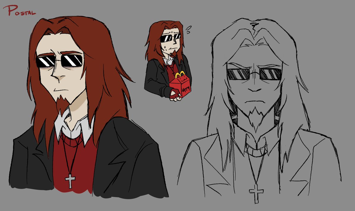 Satanimatsu's tweet photo. were going postal :D some test doodles of p1 https://t.co/SmlIisHZHD