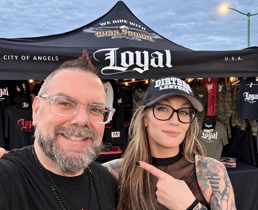 STADIUMARCADIA's tweet photo. I have had a busy few days. I was doing volunteer work at the Loyal booth during #LasVegasBikefest Thursday, Friday, and Saturday. @FrankieLoyal138 of @MayansFX and his wife Dani were great to work with. #FrankieLoyal #LoyalClothingCityOfAngels #MayansFX https://t.co/PRJD7cr6IT