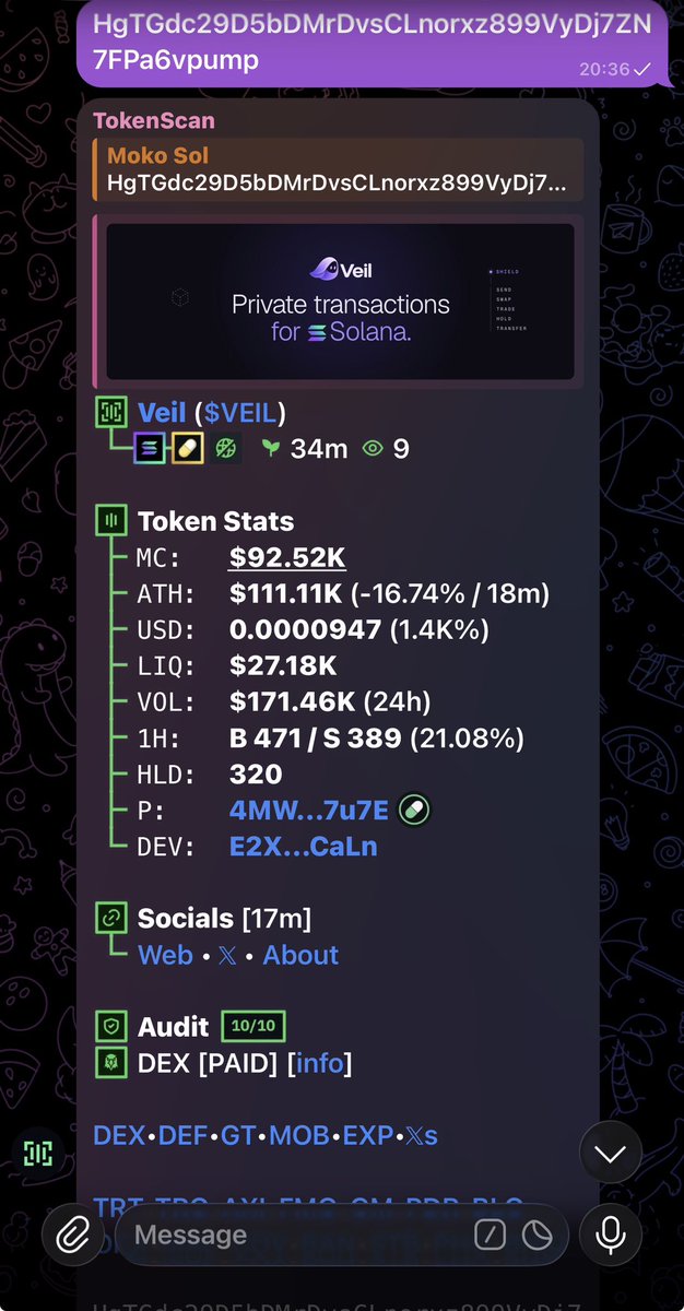 mokotradez's tweet photo. Entry $VEIL
CA HgTGdc29D5bDMrDvsCLnorxz899VyDj7ZN7FPa6vpump https://t.co/Qoc3oxQOer
