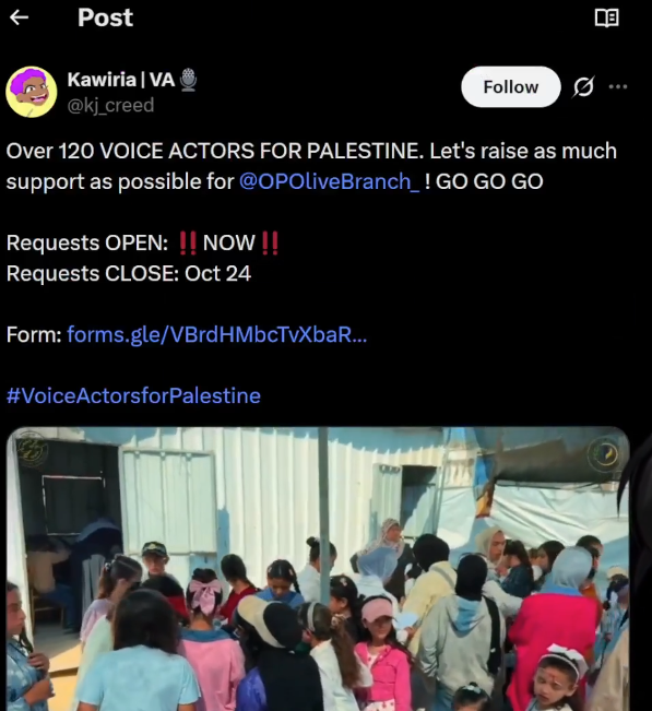 Rev_says_desu's tweet photo. The woke English VAs who supported "Operation Olive Branch" are now deleting their tweets after it was revealed that this organization was tied to a group that funneled millions to the terrorist organization hamas.

Shame on everyone who continues to support this nonsense. https://t.co/bJYBywfbaK