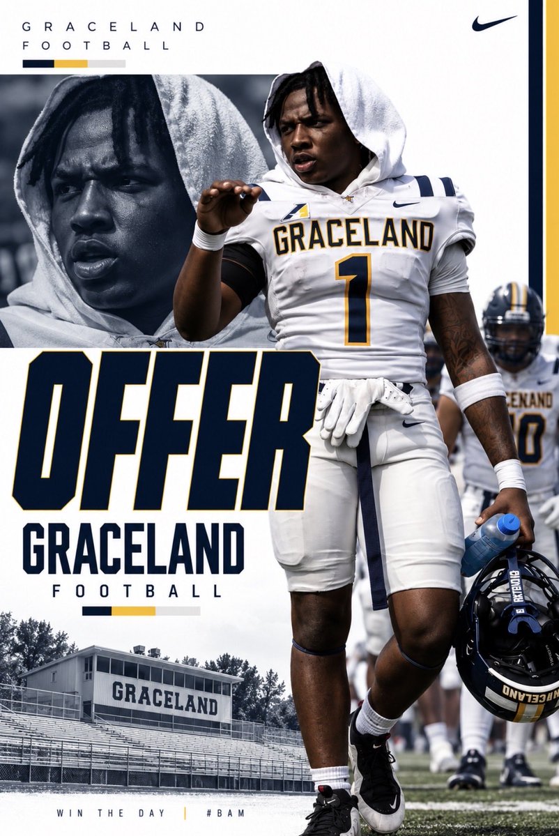 _EmoryJohnson's tweet photo. Honored to receive an Official Offer from @CoachJGarc1a &amp; @GracelandFB  to play ball at the next level! #AGTG 
@coachnate56 @RecruitGeorgia @N_W_Sports @GHSAZone https://t.co/eRYzSrzzYu