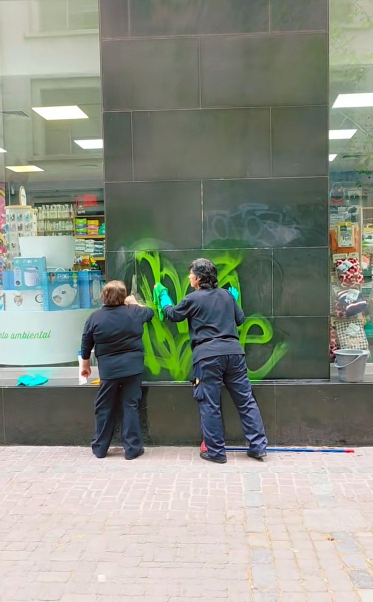 ChichadeManzana's tweet photo. Ladran por las nanas de Las Condes pero en sus marchas así las esclavizan limpiando su arte antisocial https://t.co/buda9Tuxtx