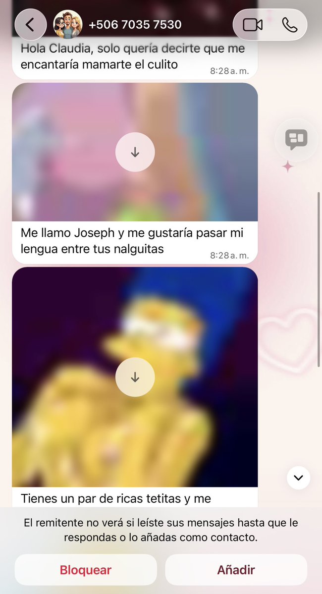 itsminverse's tweet photo. HOLA AMIGUIS
¿Me ayudan a reportar a este tipo asqueroso por whatsapp? 

Me mandó mensajes muy desagradables y yo ni lo conozco 🫩 su nombre es Joseph Mora y es de Costa Rica 
Por fis, si pueden compartirlo y así para que llegue a más personas y le tiren su cuenta https://t.co/ztWuz4agcI