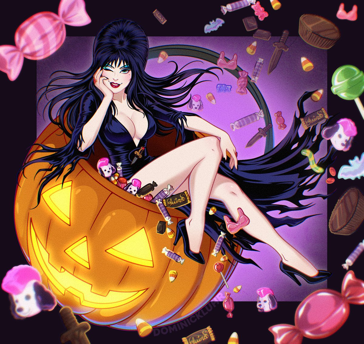 DominickLuhr's tweet photo. Happy October, my fellow horror enthusiasts! This year’s Elvira fanart has arrived. 😌🖤 Unpleasant dreams to you all! https://t.co/8YG2uPu4QP