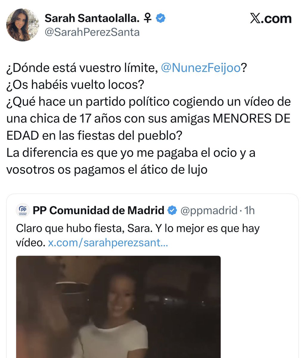 hispaniaenlucha's tweet photo. El acierto del Tuit del CM del @ppmadrid se ve en la desesperada respuesta de Sarah Santaolalla. Una tipeja que ha degradado continuamente el nivel de TVE, una ignorante que está ahí por lo que está y que insulta a todo el mundo, pide ahora límites.
Sarah quien siembra vientos… https://t.co/NJBeTyW3bY
