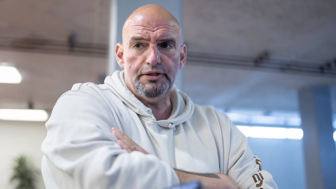 ProudElephant's tweet photo. 🚨 JUST IN: President Trump says he wants to see Senator John Fetterman become a Republican Senator. 

TRUMP: “I'd love to see him as a Republican.”

Would you support this? https://t.co/qPyU0zimG3
