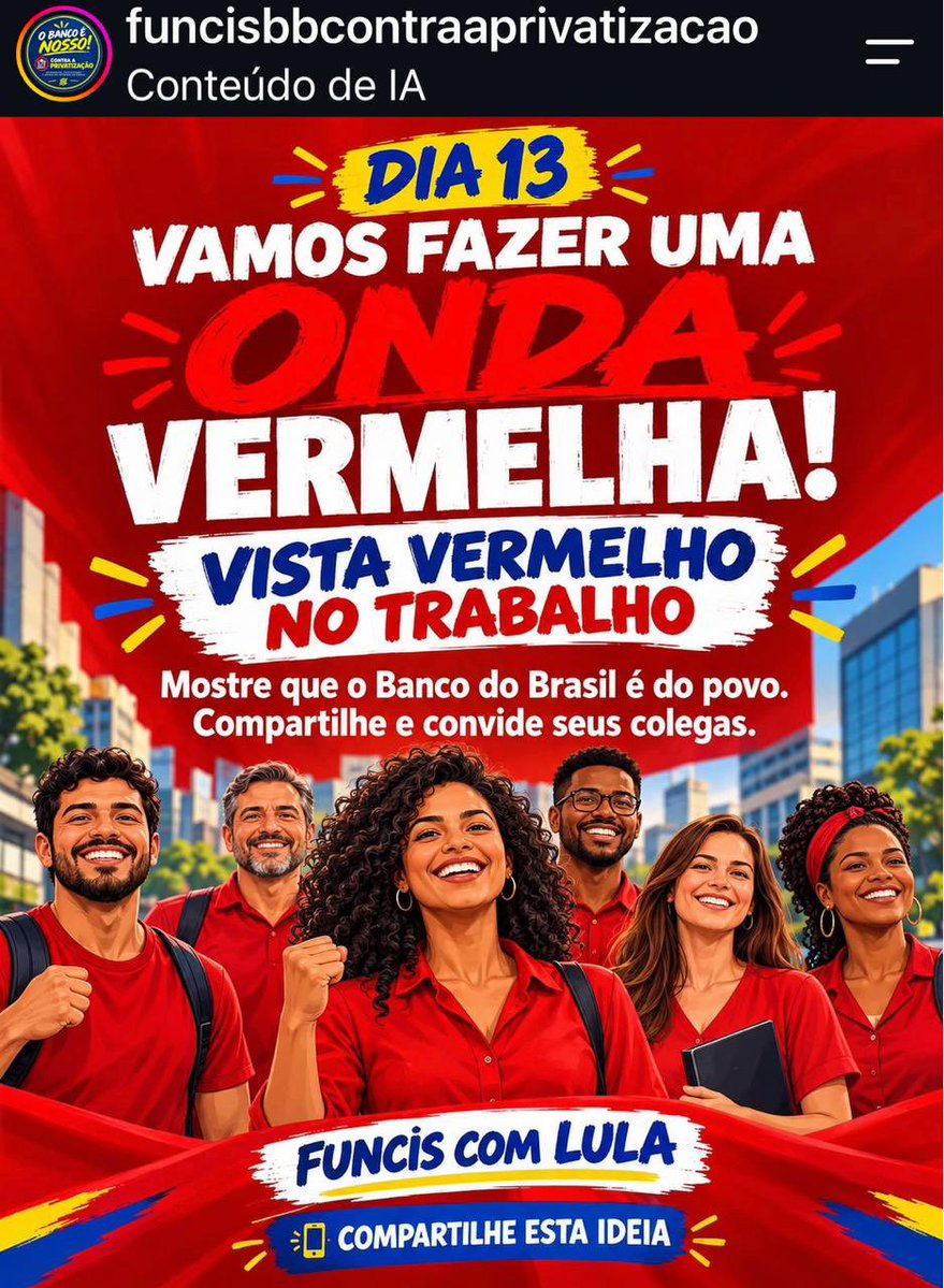 A_Voz_Publica's tweet photo. Movimento dos funcionários do Banco do Brasil. 

#LulacomAparecida

Lulacabana https://t.co/UlDpb6YTJK