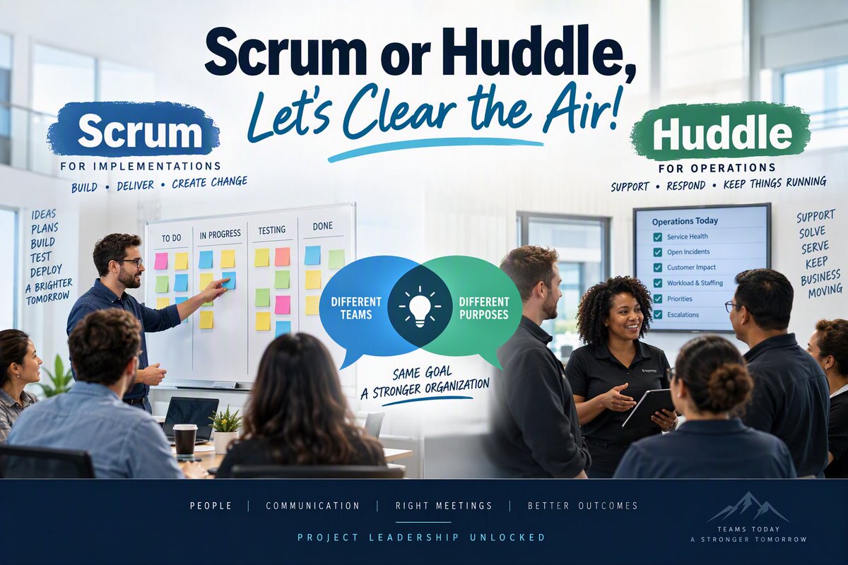 llawg's tweet photo. BLOG: Project Leadership Unlocked: Scrum or Huddle, Let’s Clear the Air!
https://t.co/jsBDDznh07 https://t.co/ofOLmaUWmg
