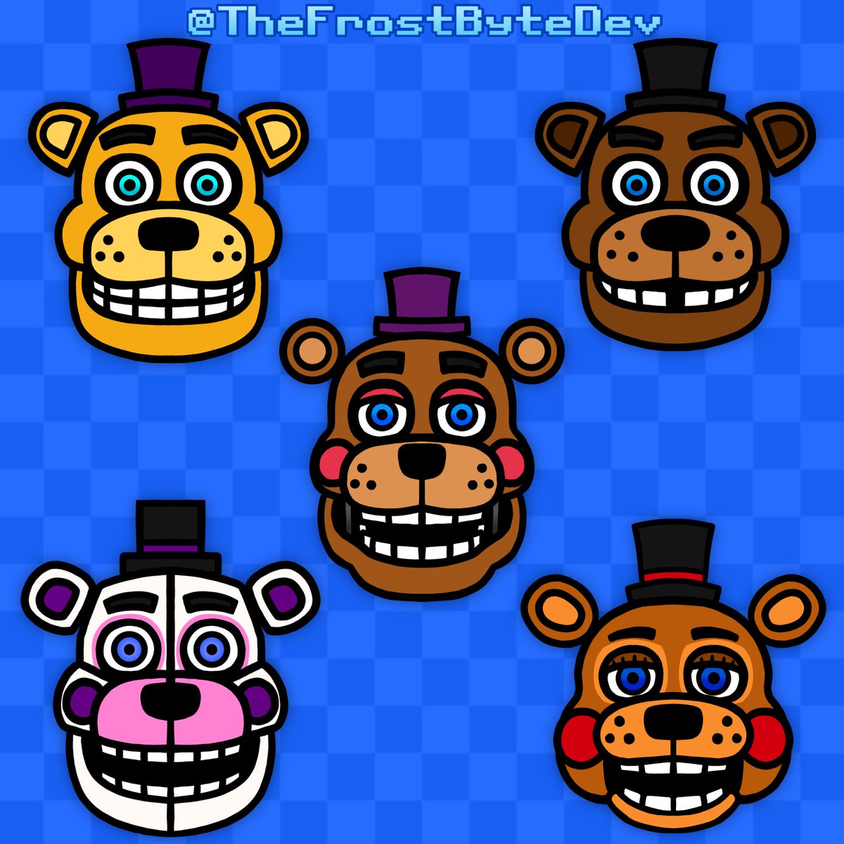 TheFrostByteDev's tweet photo. Five Faces of Fun!

These might be used for something
#FNAF #FNAF2 #FNAF4 #FNAFSL #FNAF6 #FFPS #FLaF https://t.co/Yj6q18euaH