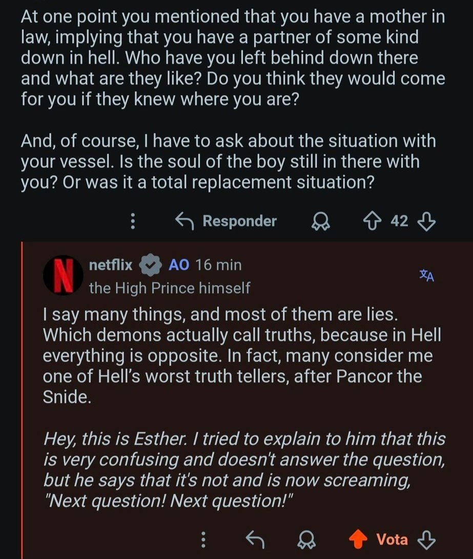 AbaddonMoonlace's tweet photo. The "worst liar" thing reinforces a theory I saw a here: someone suggested that Abaddon is actually kind—not a saint, but kind enough that other demons treat him like an oddball. He certainly acted differently in the no ghosts chapter, but it was not Jacob (vessel)
#hauntedhotel https://t.co/WibDI52oJM