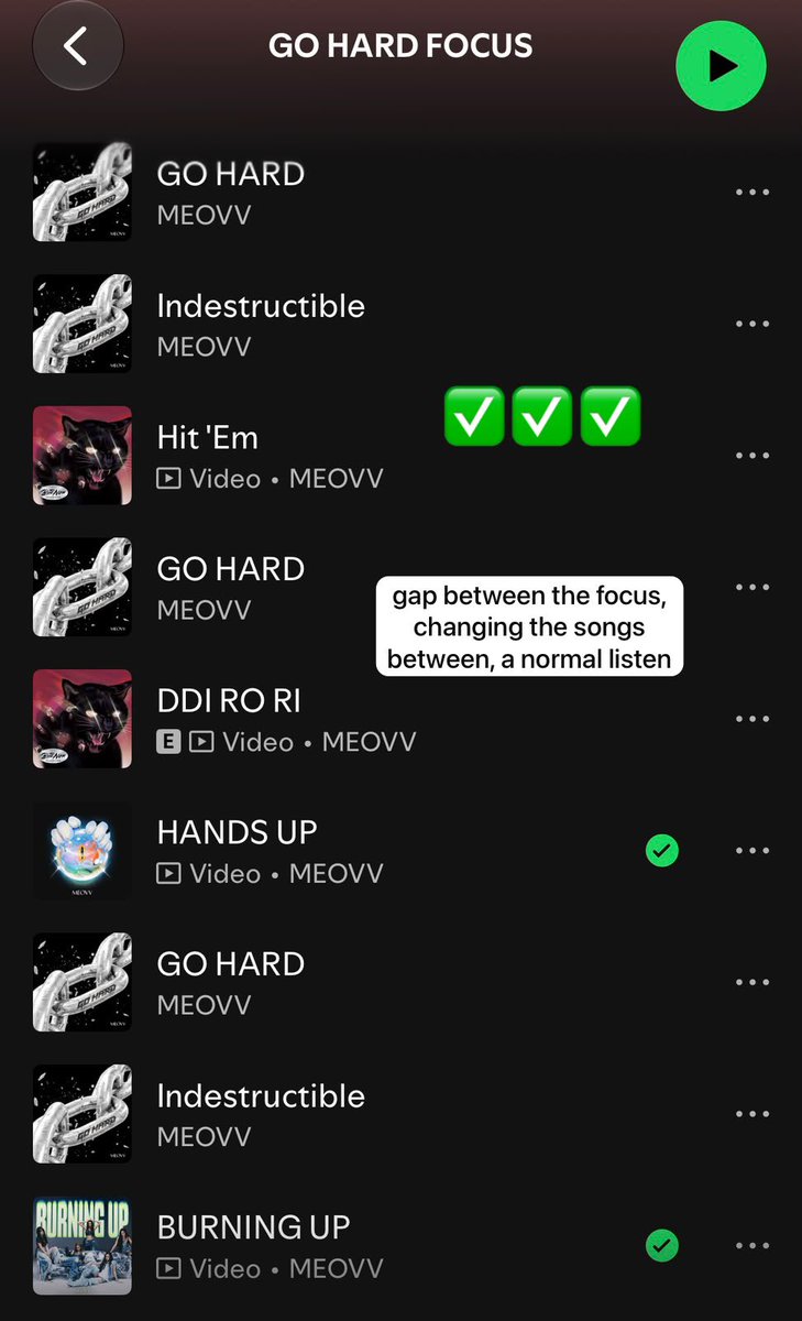 gawongaze's tweet photo. gente por favor usem playlists corretas para dar stream em go hard!!
só colocar go hard e indestructible não funciona, vai ser considerado spam e vão filtrar!!
os streams precisam ser dados corretamente, sempre com um volume adequado e troquem as playlists https://t.co/QScYNgo1uo